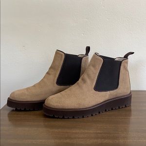 Ann Mashburn suede lug sole booties